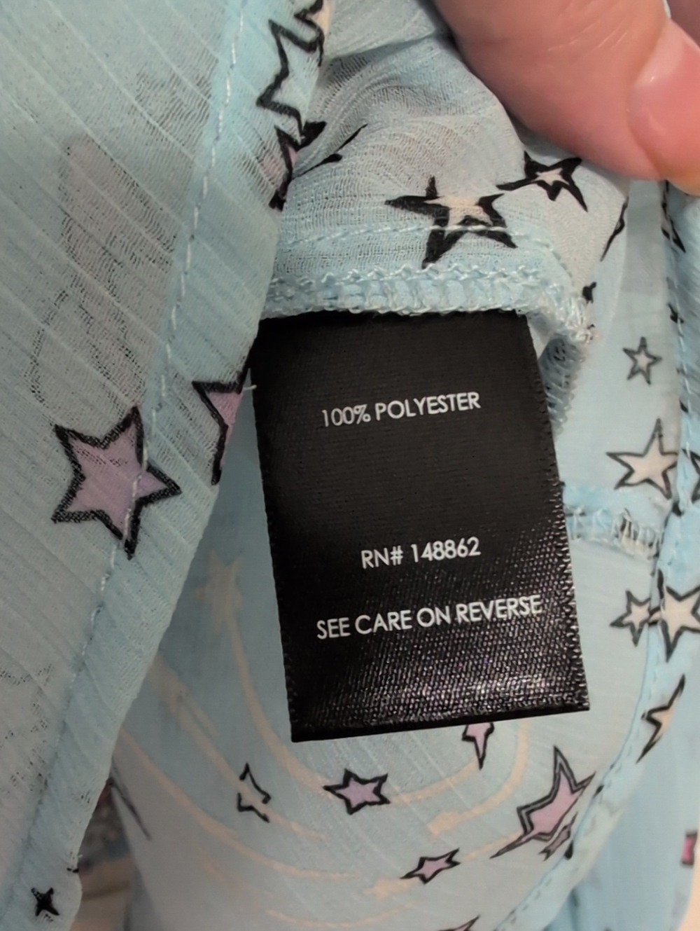 Torrid Light Blue Star-Print Button Down Blouse - Picture 6 of 7